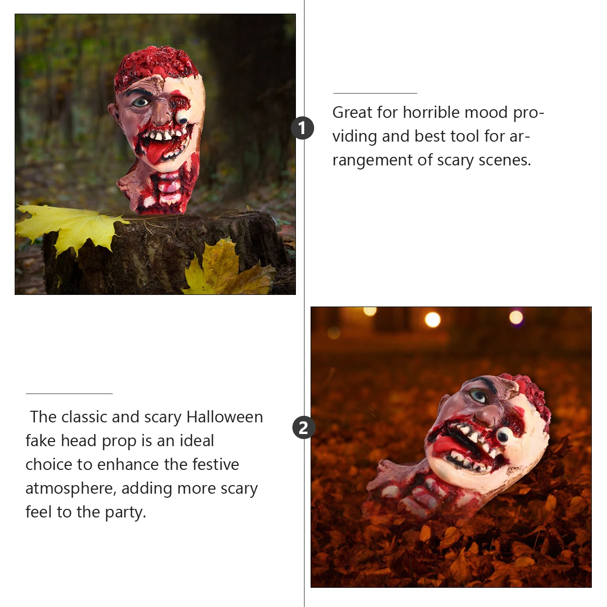 

Haunted House Prop Halloween Head Fake Scary Toy Spooky Emulsion Decoration Reusable Portable Horror Mood Supplier