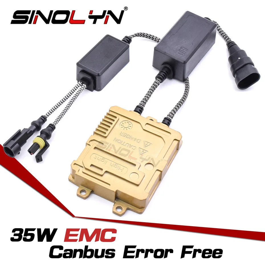 Sinolyn Xenon Ignition Unit Block Canbus Error Free For HID Lamps AC Ballast Reactor H7 H1 9005 9006 Car Accessories 35W 9-16V