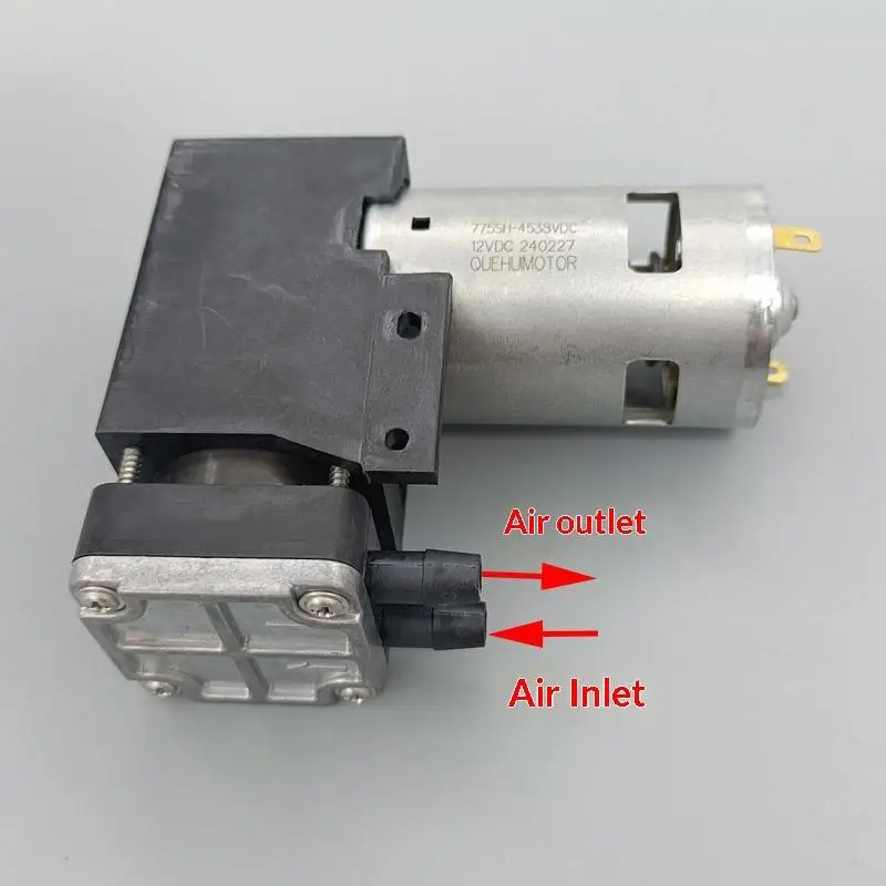 

1Pcs 48L DC12V/24V Small Negative Pressure Vacuum Air Pump Large Flow Pneumatic Piston Pump 42W 5000/5500RPM For Industrial Use