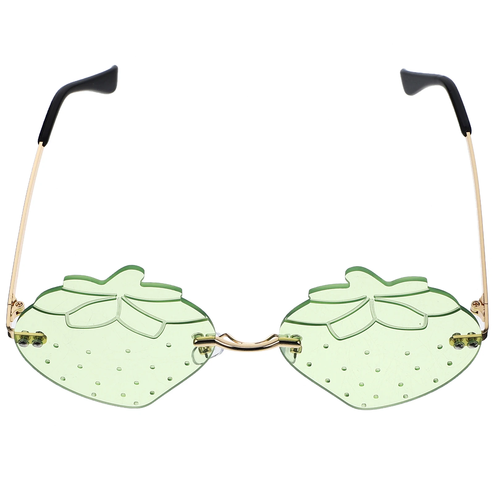 

Strawberry Shaped Sunglasses Plastic Rimless Eyewear Vintage Photo Props Beach Outdoor Accessories Women Men Party Supplies Cool