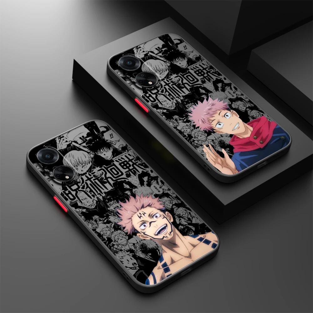 Anime Jujutsu Kaisen Cartoon Frosted Translucent For OPPO X5 X3 A54S A5 A94 A16 A53S A57 A74 A72 A96 A98 A78 5G Back Phone Case