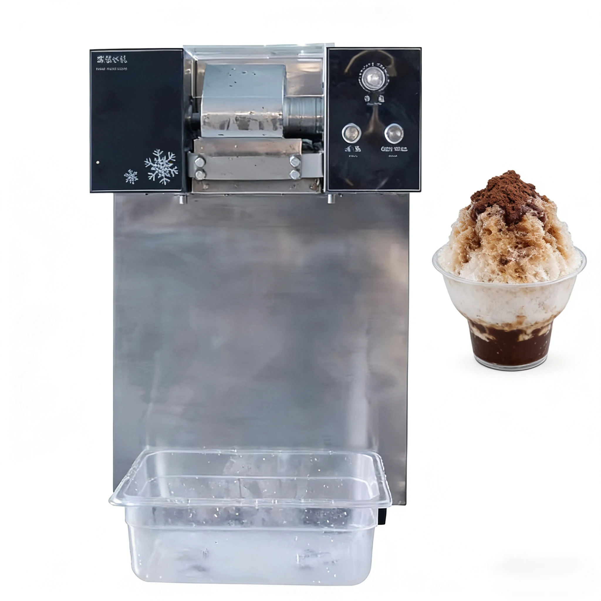 Commercial 4 Barrels Rainbow Color Snowflake Machine Snow Ice Shaver For Bubble Tea Shop Stainless Steel Ice Cream Machine