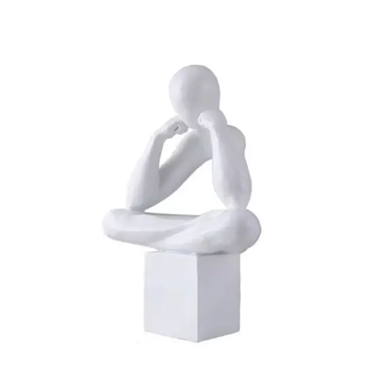 

Modern simple abstract black and white figure meditation ornament model room study living room entrance