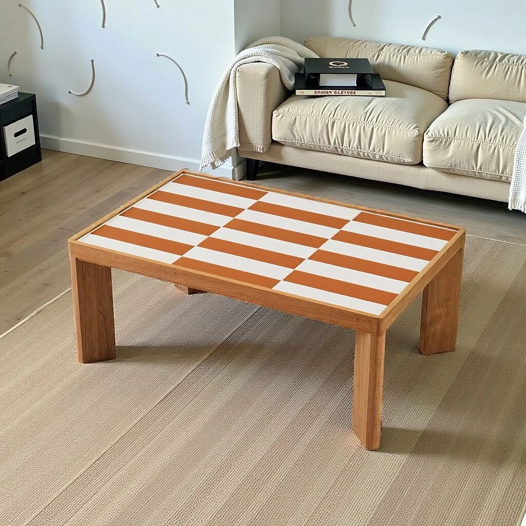 medieval style solid wood coffee table, retro long table, small apartment, living room making tea, low table, bedroom balcony