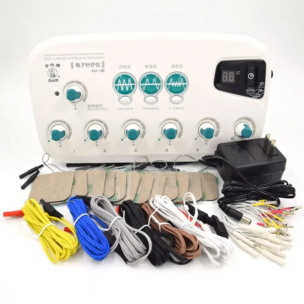 6 Output Channel TENS Machine.Health Multi-functional Acupuncture Stimulation Massage Needles Stimulator