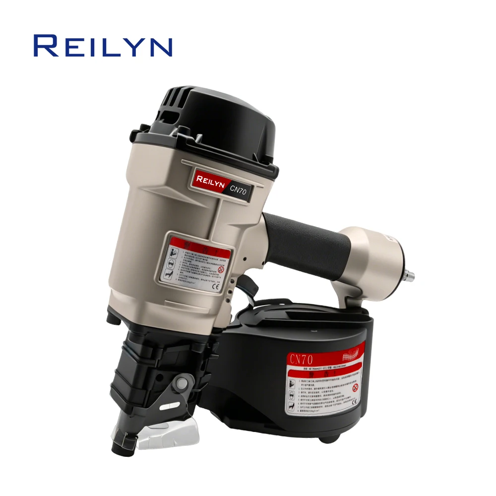 Pneumatic Coil Nailer CN70 Siding Nail Gun Pallet Nailing Machine for Making Crate Board Sheathing Woodworking Tool