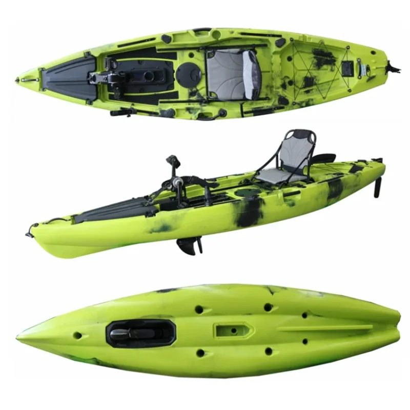 CE Certified Unique Design 12FT Best Pedal Fishing Kayak,Single Seat Plastic Kajak,Fishing Canoe/Kayak