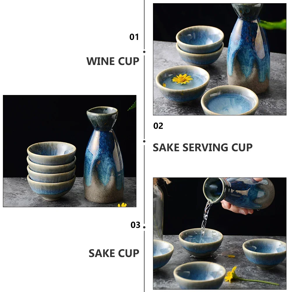 Sake Set Japanese Ceramic Cups Cup Traditional Serving Japan Bottle Saki Pot Decanter Winehot Sets Set Coldholders Warmer