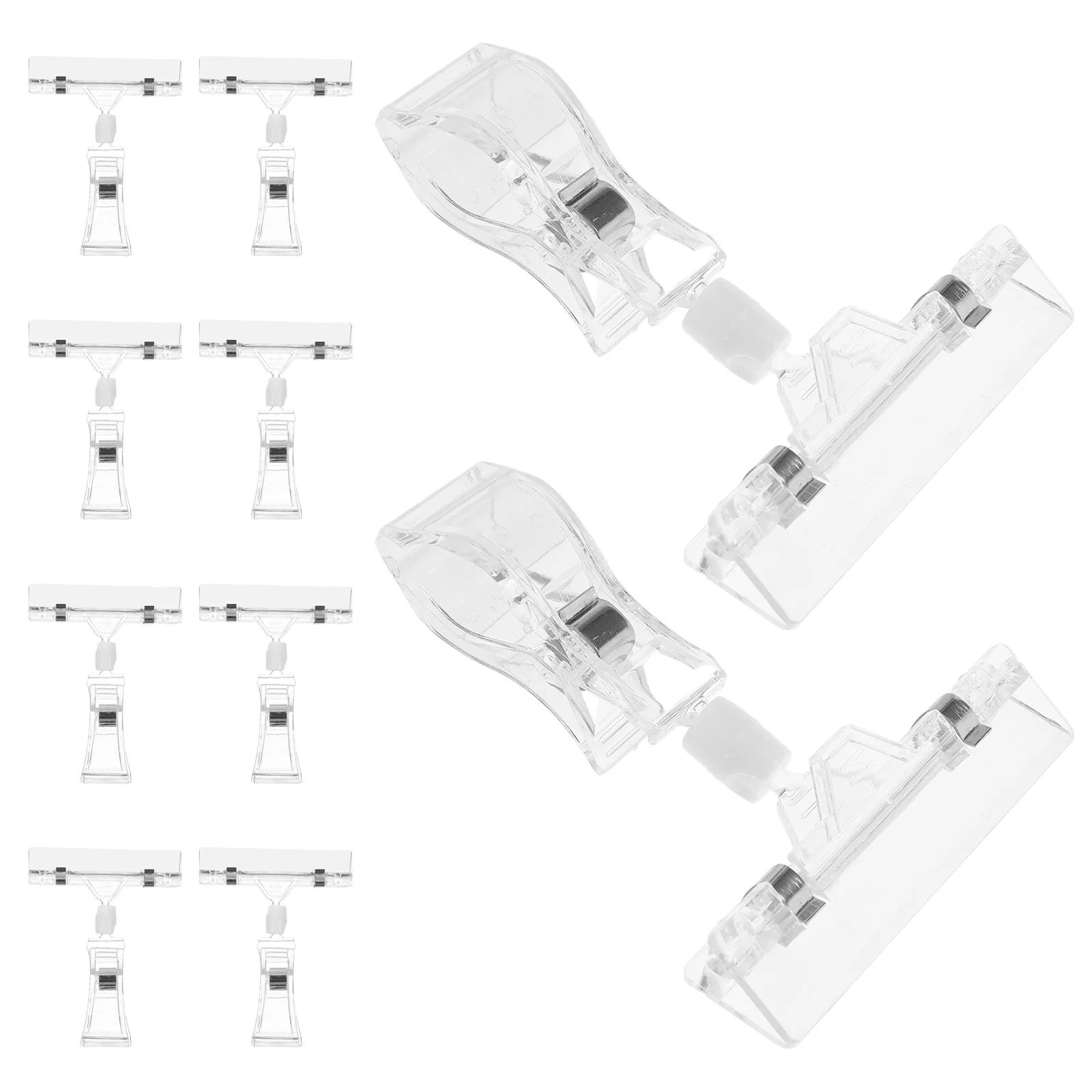

10pcs Transparent Note Clips for Home Market Display Plastic Label Price Tag Holders Clamp Stationery Organizer