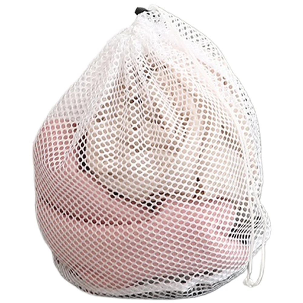 Thick Nylon Mesh Laundry Bag Featuring Drawstring Opening to Enable Quick Loading and Reduce Garment Distortion in Wash Cycles