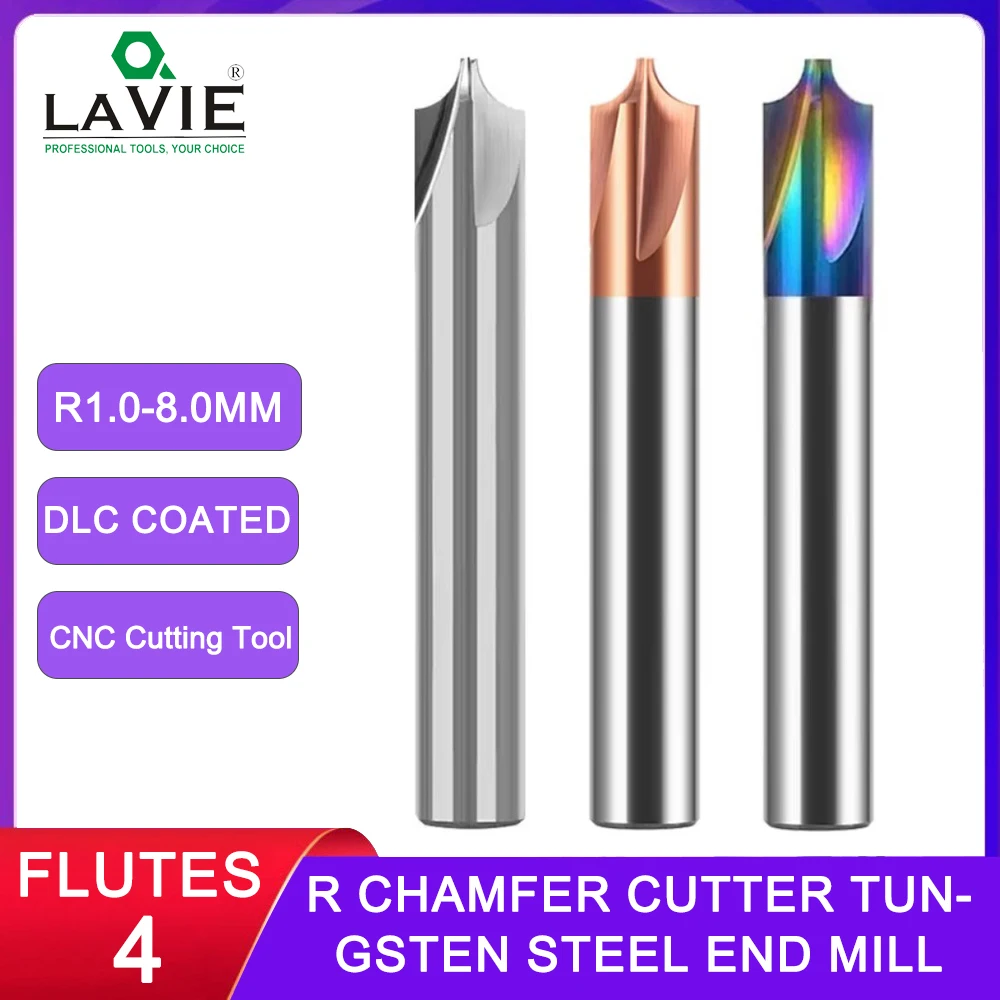 Milling Cutter Carbide Radius Internal R Chamfer Cutter Tungsten Steel End Mill CNC Internal External Fillet Mill Cutting Tools