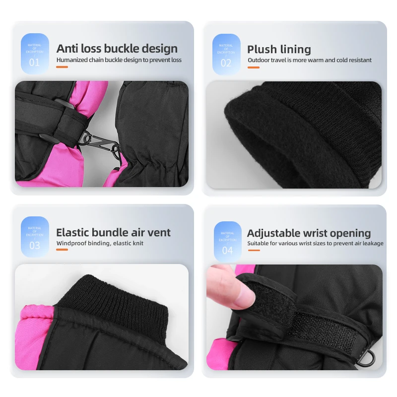 Winter multi-function Snowboard Ski Gloves Non-slip Touch Screen Waterproof Motorcycle Cycling Fleece Warm Riding Gloves 