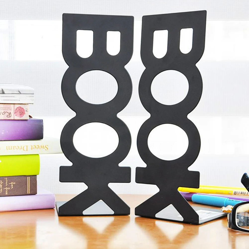 

Metal Bookends Anti-Rust Sturdy Retro Design Creative Book Organiser Decorative Study Library Stationery Home Use Frame