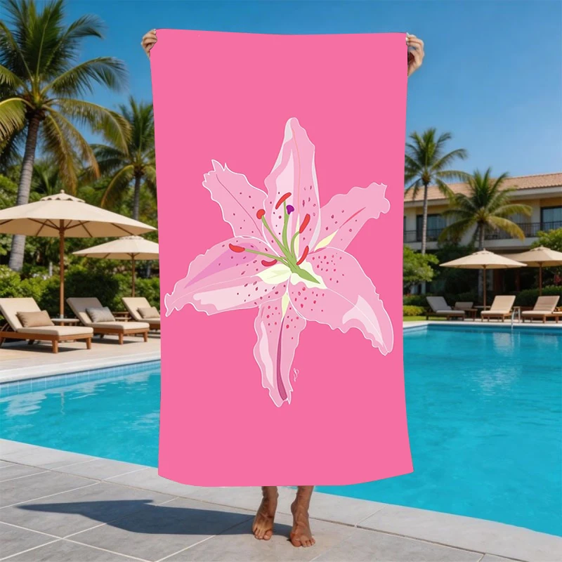 Blue and white striped beach towel with Mediterranean style and ocean elements swimming pool and beach quick drying towel