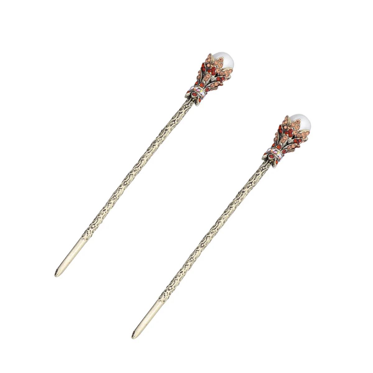 

2Pcs Vintage Hairpin Rhinestone Hair Stick Elegant Bridal Hair Chopstick for Party Daily Fashion Headdress Women Hairpins