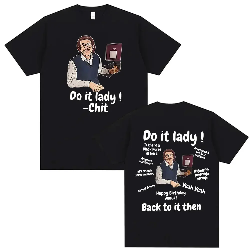 

Men's fashion Do It Lady touring pattern print 100% pure cotton short-sleeved T-shirt Retro comedy streetwear