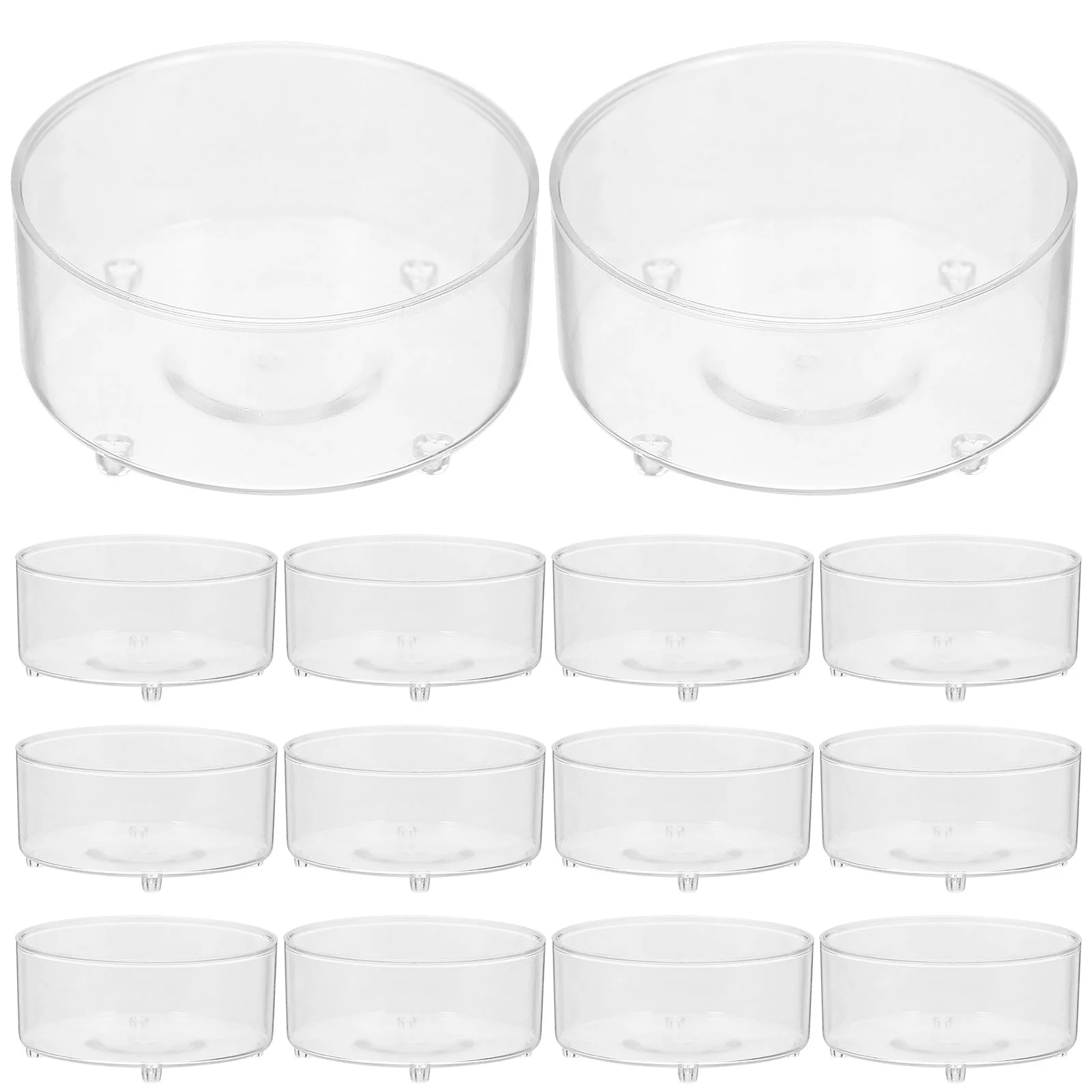 

100 Pcs Holder for Temple Mini Tea Lights Clear Cup Containers LED Wooden