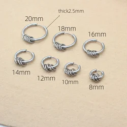 Never Fade Men Hoop Earrings Circle Many Size 316l Stainless Steel Earring IP Plating No Fade Allergy Free