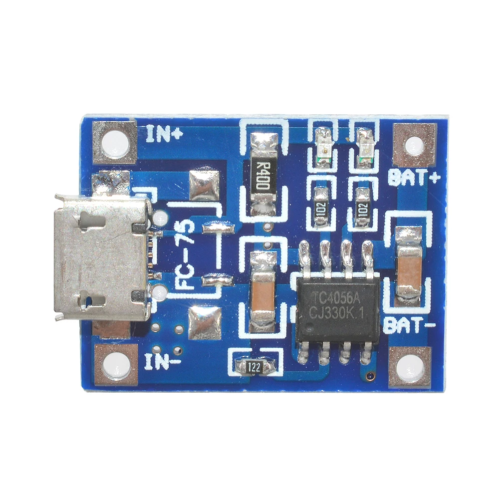 10 Buah Micro USB 5V 1A 18650 TP4056 Modul Pengisi Daya Baterai Lithium Papan Pengisi Daya dengan Perlindungan Fungsi Ganda 1A Li-ion