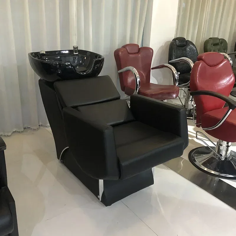 

Short seated punch ceramic basin small hair massage bed