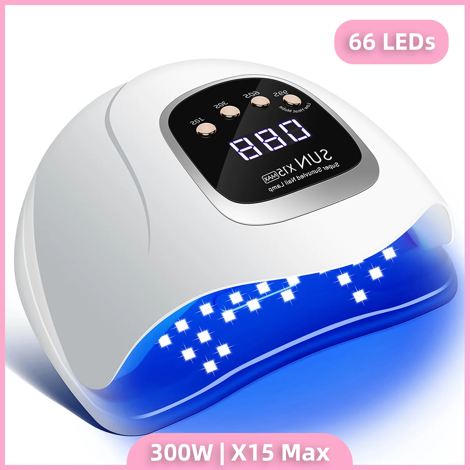 

300W SUN X15 MAX UV LED Nail Lamp For Fast Drying Gel Polish Dryer Manicure Machine With Auto Sensor 66Leds UV Light Nail Lamp