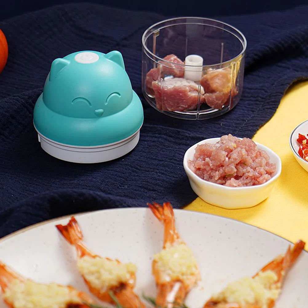 

Electric Garlic Ginger Crusher Mini Chopper Meat Mincer Food Processor Kitchen Tool Safe Easy Clean Plastic Stainless