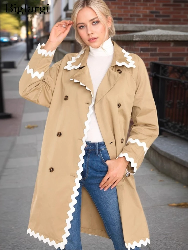 

Осенний плащ женский с принтом в стиле пэчворк модные женские ветрозащитные куртки корейский стиль свободные женские плащи миди