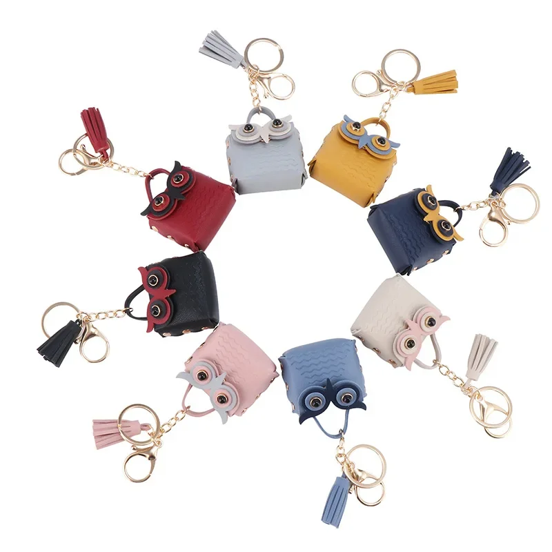 

Owl Keychain Mini Bag Cute Cartoon Multi Color Small Purse with Studs Gift Pendant for Women Girls Car Keychain Cute Keychain