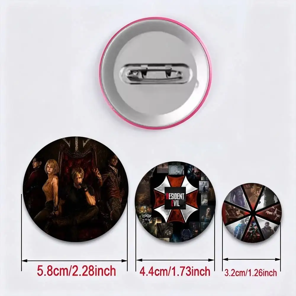 cool Leon Kennedy Resident Evil 25 32 44 58 75mm Badges Personalized Round Brooches Pins Accessory Gift