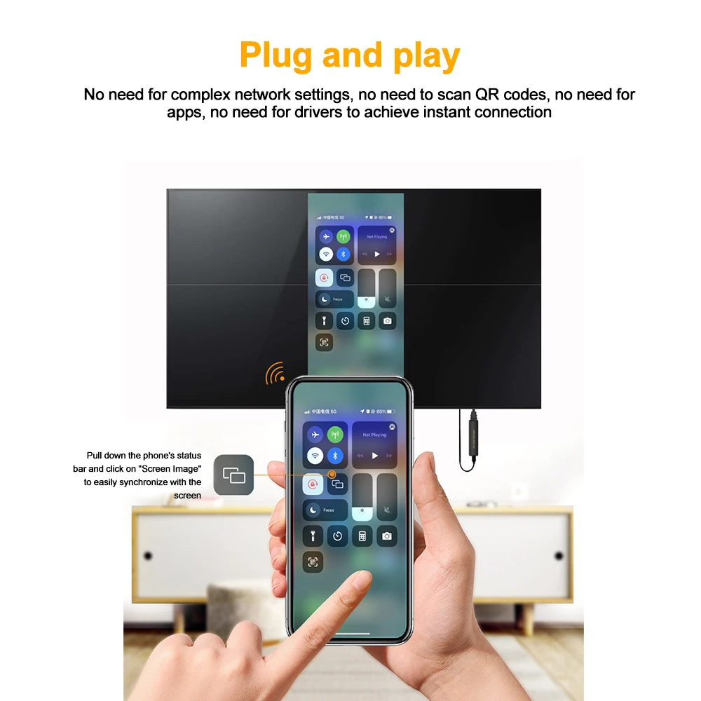 4K 60Hz TV Stick Display Screen Mirror HDMI-compatible Dongle 5G WIFI Receiver for IOS Phone Android Mirascreen Phone Projector