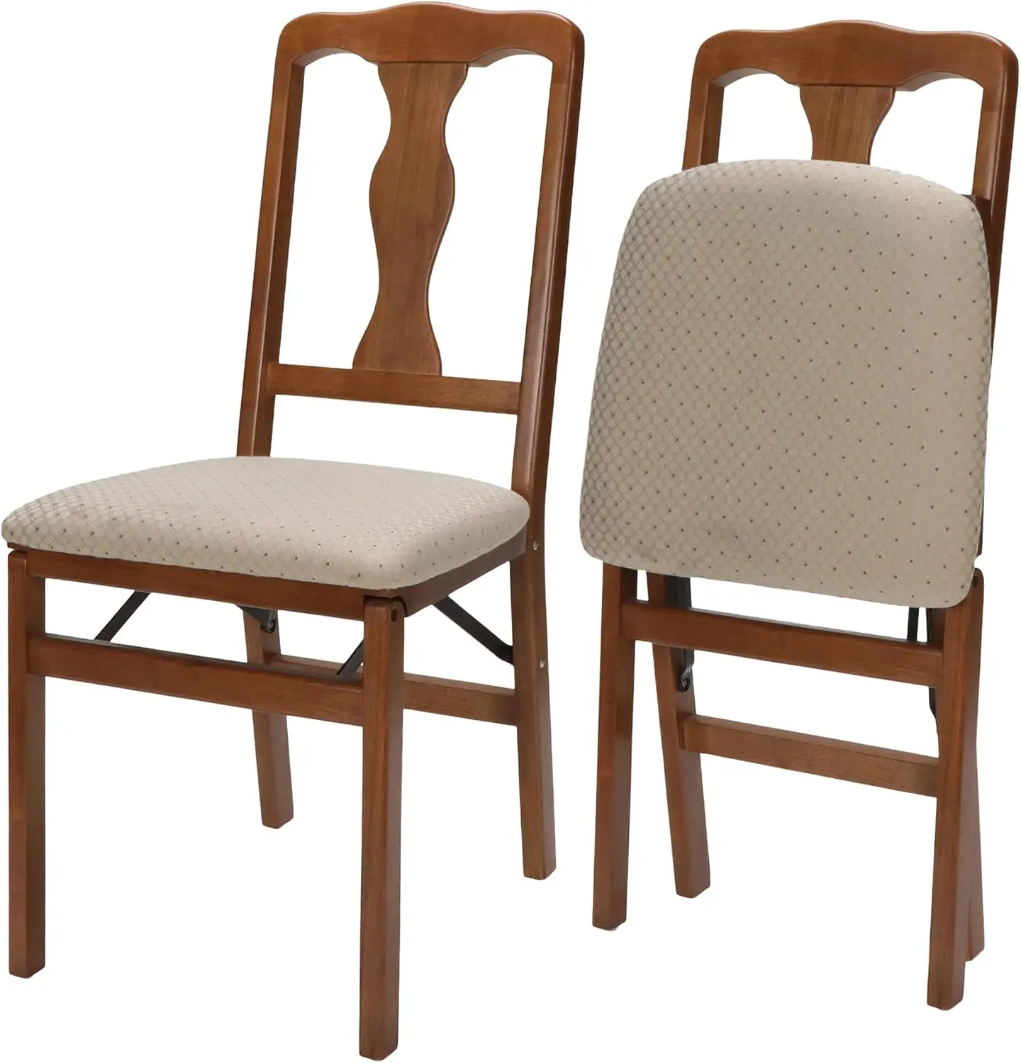 Queen Anne Folding Chair Finish, Set of 2, Fruitwood