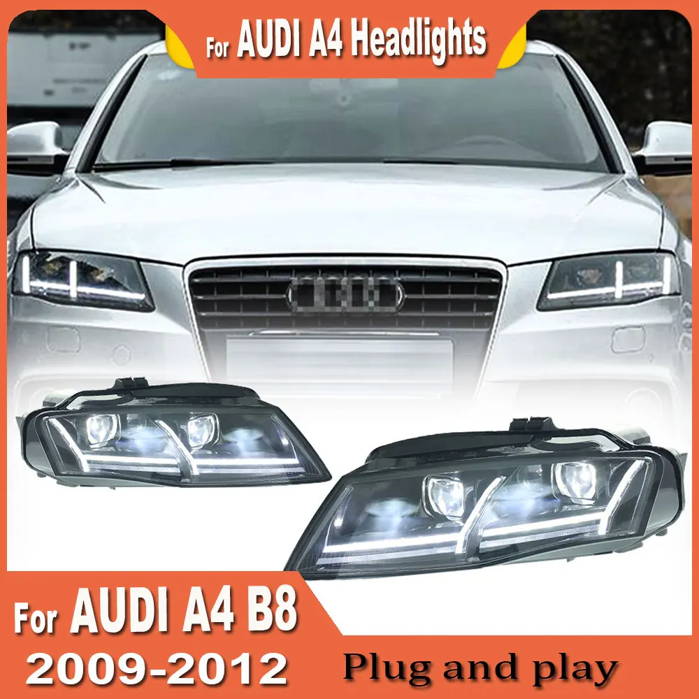 Head Lamp for audi A4 A4L B8 LED Headlight 2009 2010 2011 2012 Headlights A4L DRL Turn Signal High Beam Angel Eye Projector Lens