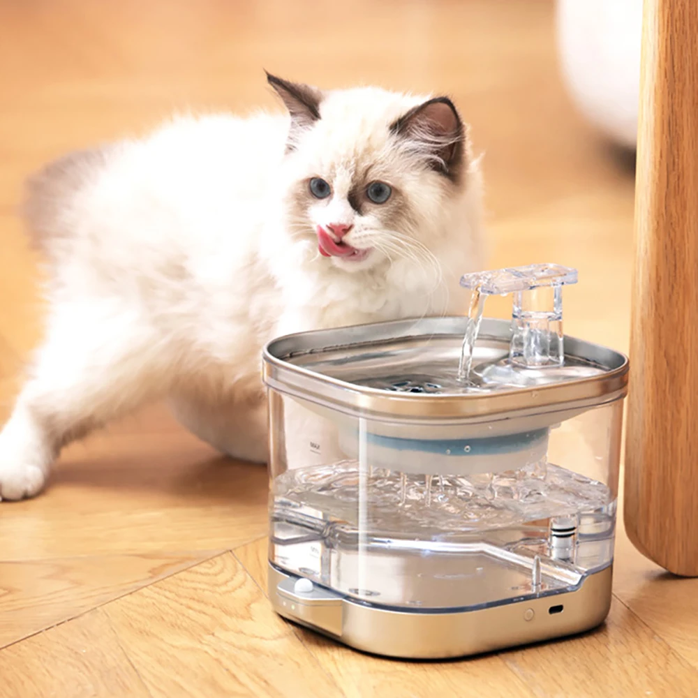 5000mAh Battery Rechargeable Wireless Cat Water Fountain Smart Automatic Filter Cats Drinking Bowl Sensor Pet Water Dispenser