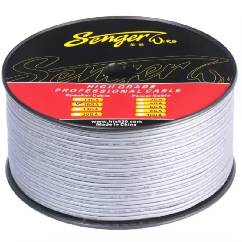 2026/Copper A+12 14 16 18 20 GA Flexible Transparent Speaker Wire Professional High Quality Car Audio Speaker Cable Wire