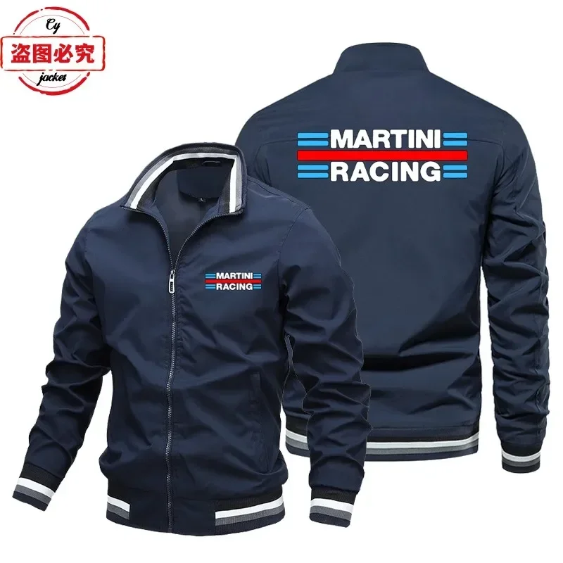 Martini Racing Logo Printed Racing Suit Long Sleeved Men's Top Stand Up Collar …