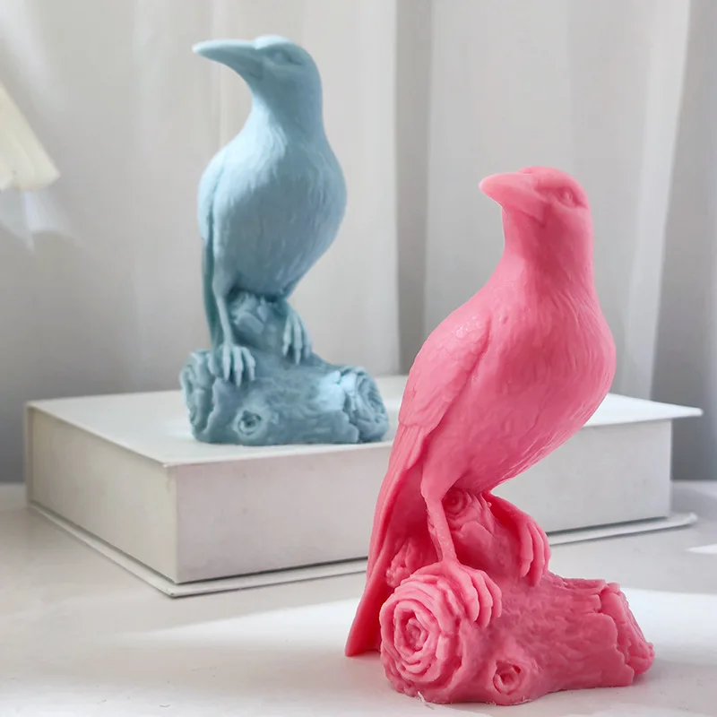 

SZ873 Branch Crow Aromatherapy Candle Soap Silicone Mold Handmade Bird Desktop Home Decoration Mould