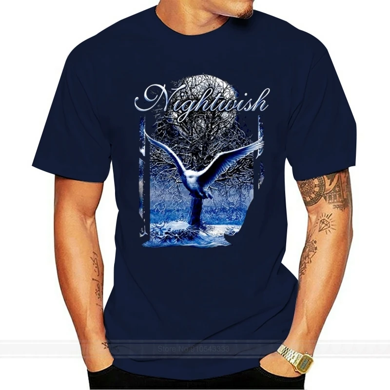 Fashion Printed T Shirts Summer The New Fashion   Crew Neck Short Design T Shirts Nightwish Band 1 Black