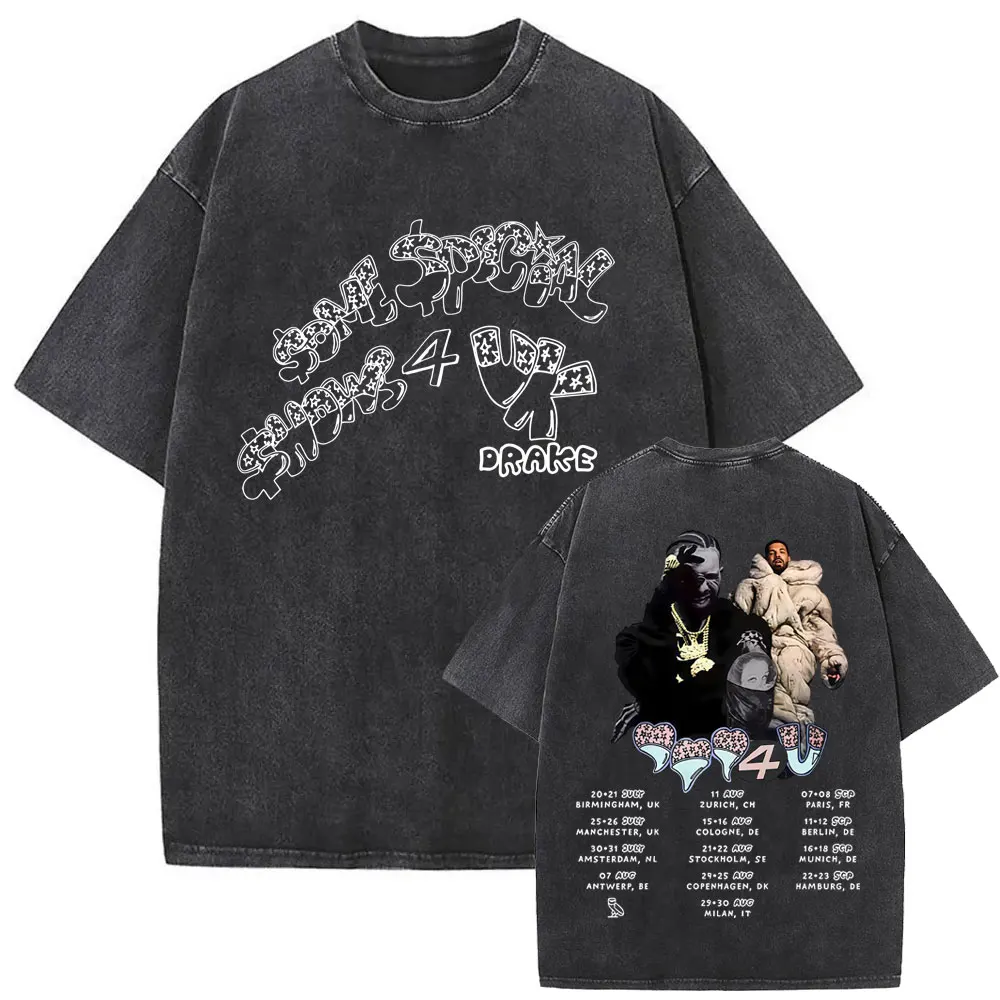 

Hot Sale Drake Europe Tour with PARTYNEXTDOOR Some Sexy Songs 4 U SSS4U 2025 T-shirt Men Women Hip Hop Washed Vintage T Shirts
