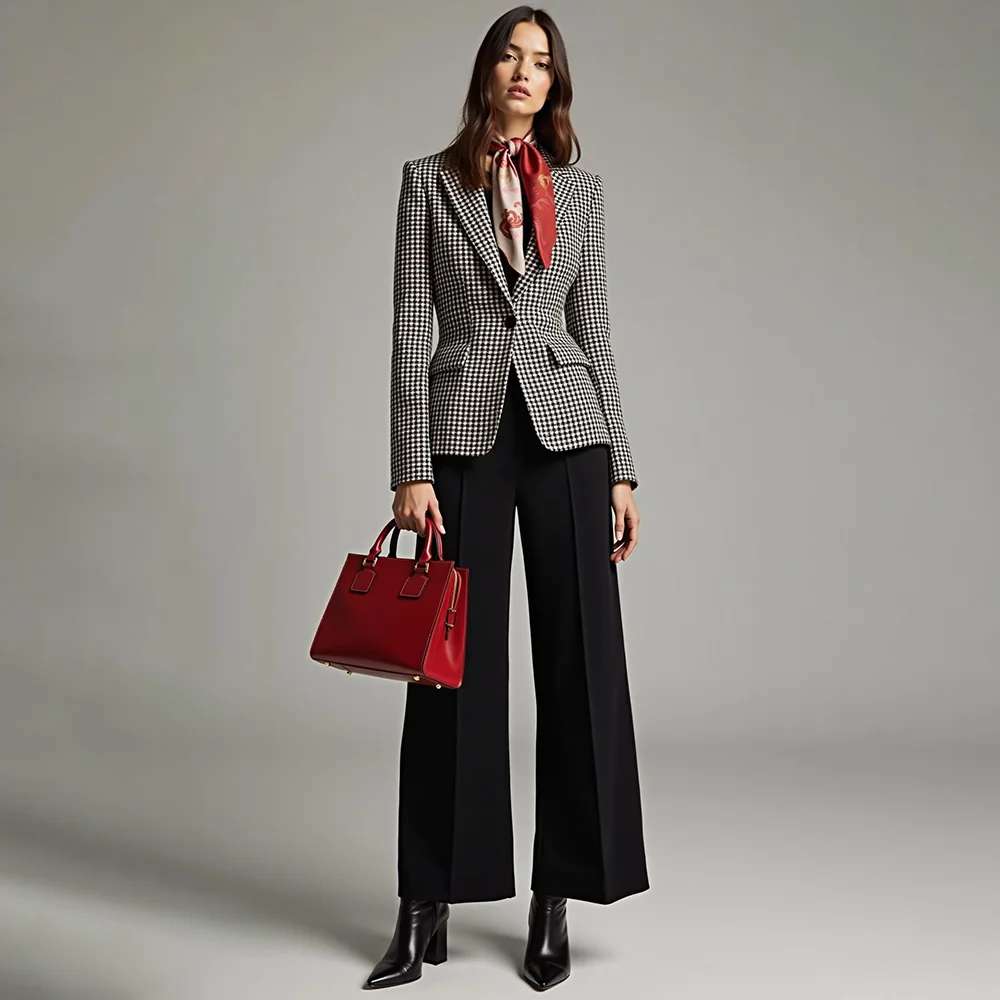 

Smart Casual Female Suit 2 Pieces Jacket Pants Luxury Office Lady Slim Blazer Set Conjunto De Dos Piezas Para Mujer Elegant