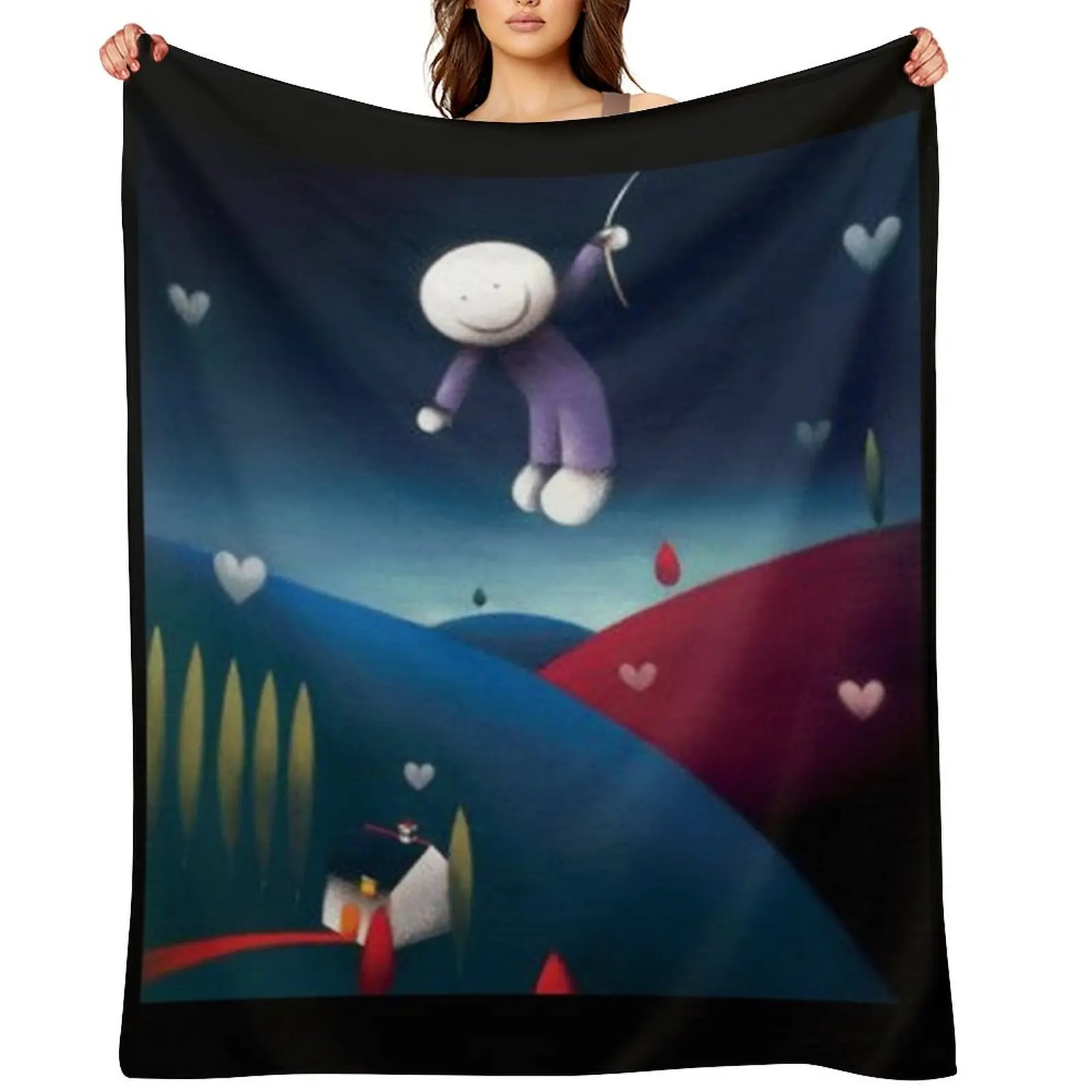 

Doug Hyde Throw Blanket Hairy Beautifuls Plaid halloween Blankets