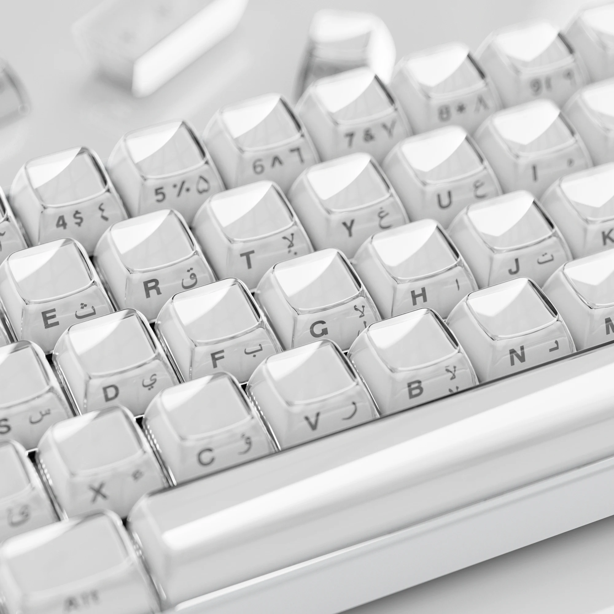 XVX Key Caps OEM Arabic White Crystal Jelly keycap for Cherry MX Mechanical Keyboard 75% 113 Keys view 5