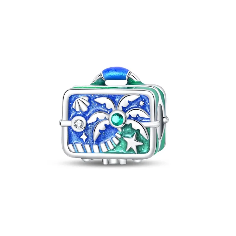 

925 Sterling Silver Travel Luggage Safety Buckle Charms Beads Fit Original Bracelet DIY Women Fine Ocean Vacation Jewelry Gifts