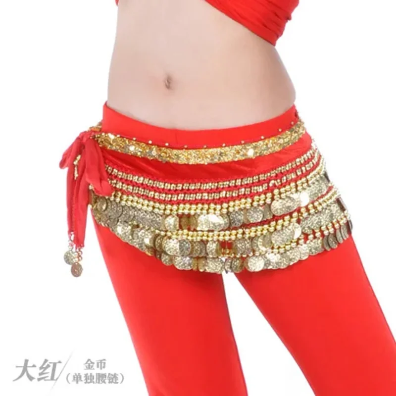 Dancer belly dance waist chain Indian dance costume suit beginner belt weighted waist scarf top danse orientale