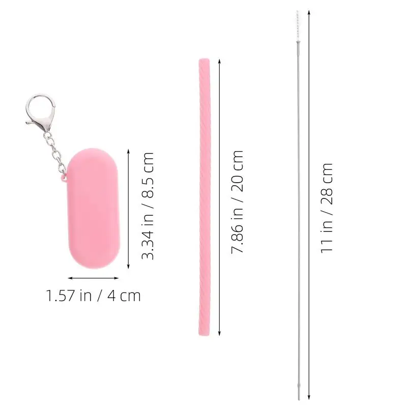 1 Set Of Reusable Silicone Straw Portable Set Foldable Silicone Straw Beverage Straw Straws Drinking Party Juice