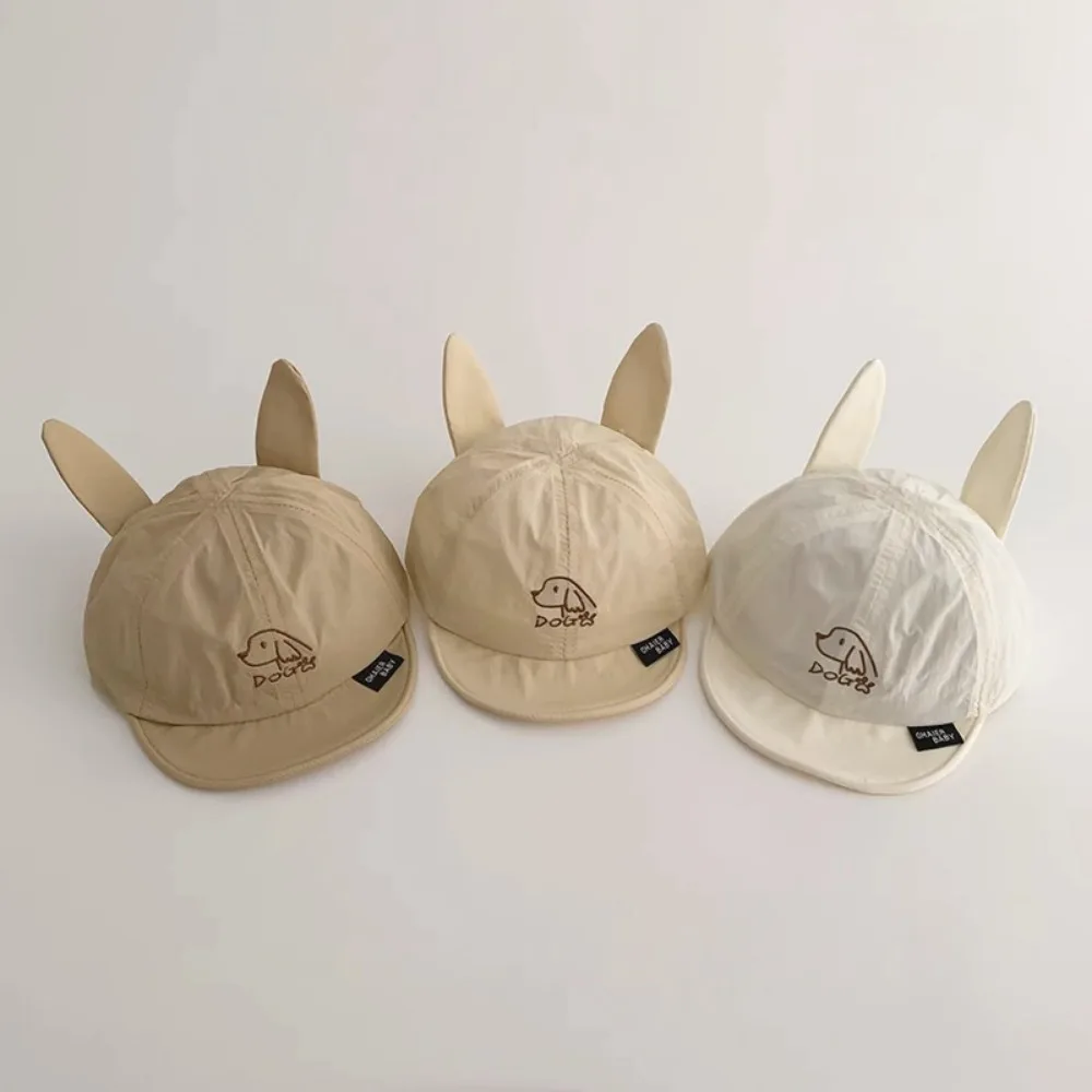 

Breathable Dog Ear Peaked Cap Korean Style Embroidered Baby Baseball Cap Sunscreen Cartoon Animals Cute Puppy Sunhat Girls