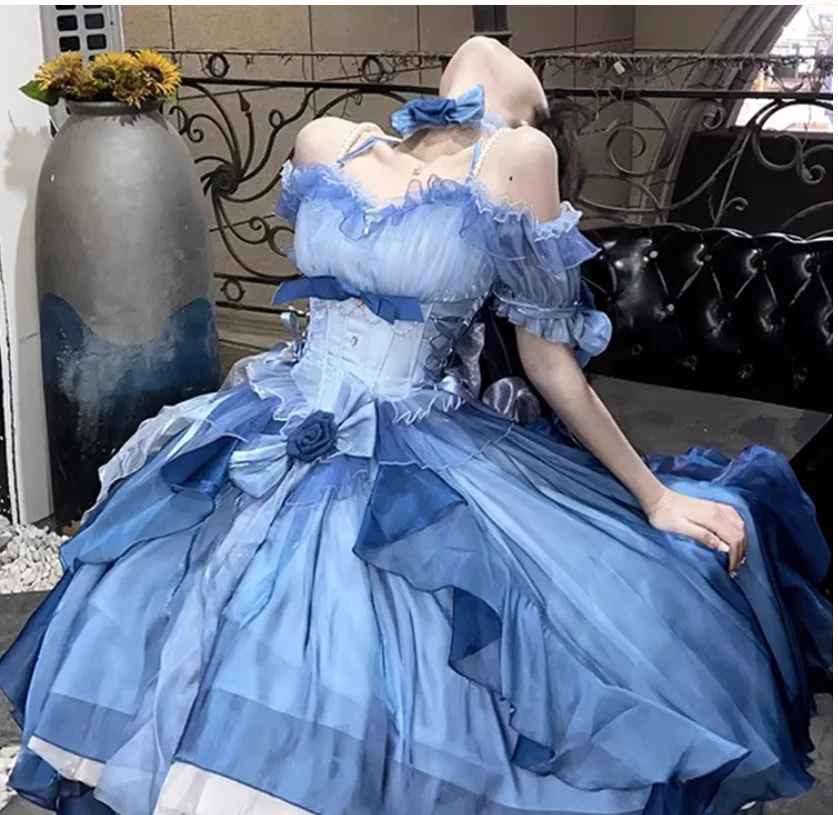 

Lolita Dress Gorgeous Foreign Style Heavy Industry Fluffy Tail Princess Set