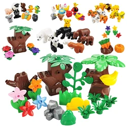 Big Size Building Blocks Animals Plant Scene Models Zoo Farm Dinosaur Ocean Series Set Assemble Education Toys For Children Gift