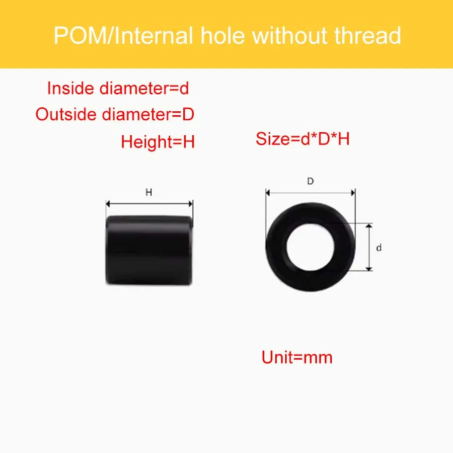 

Pom Thickened Flat Gasket Hollow Sleeve/Black Sai Steel Screw Spacing Column M3M4