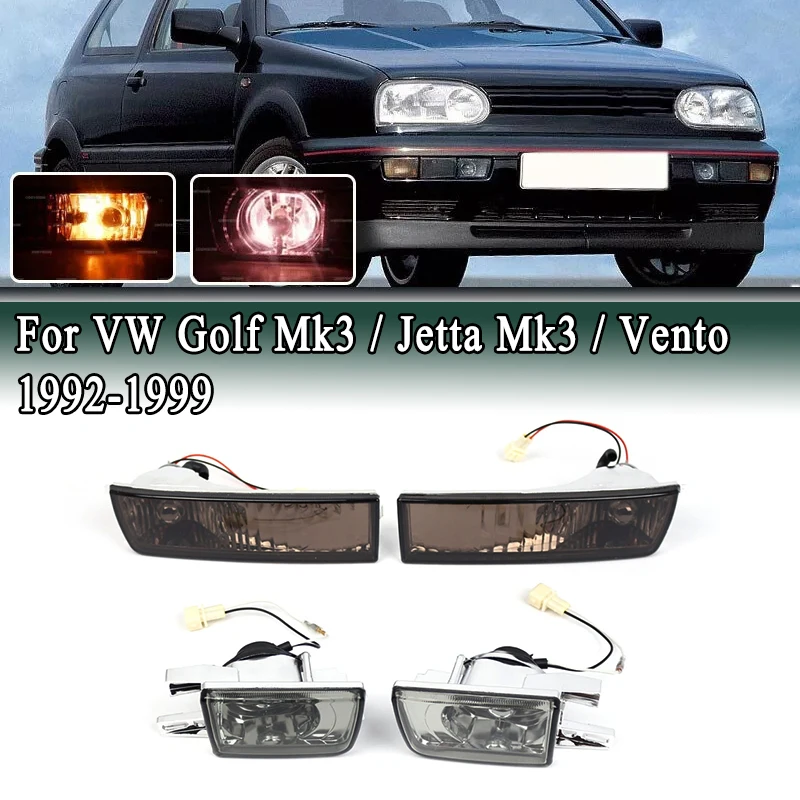 

Для VW Golf Mk3 / Jetta Mk3 / Vento 1992-1999 гг., передний бампер, противотуманная фара, указатель поворота, дымчатая/прозрачная линза (2-контактный разъем)