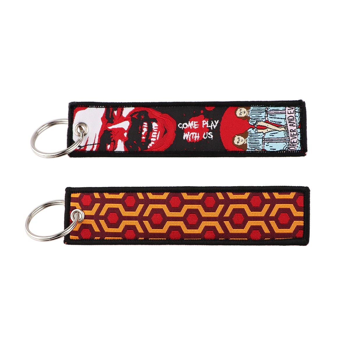 Horror Film Key Tags Embroidery Halloween Killer Key Fobs Keychain for Car Motorcycles Cosplay Accessories Gifts